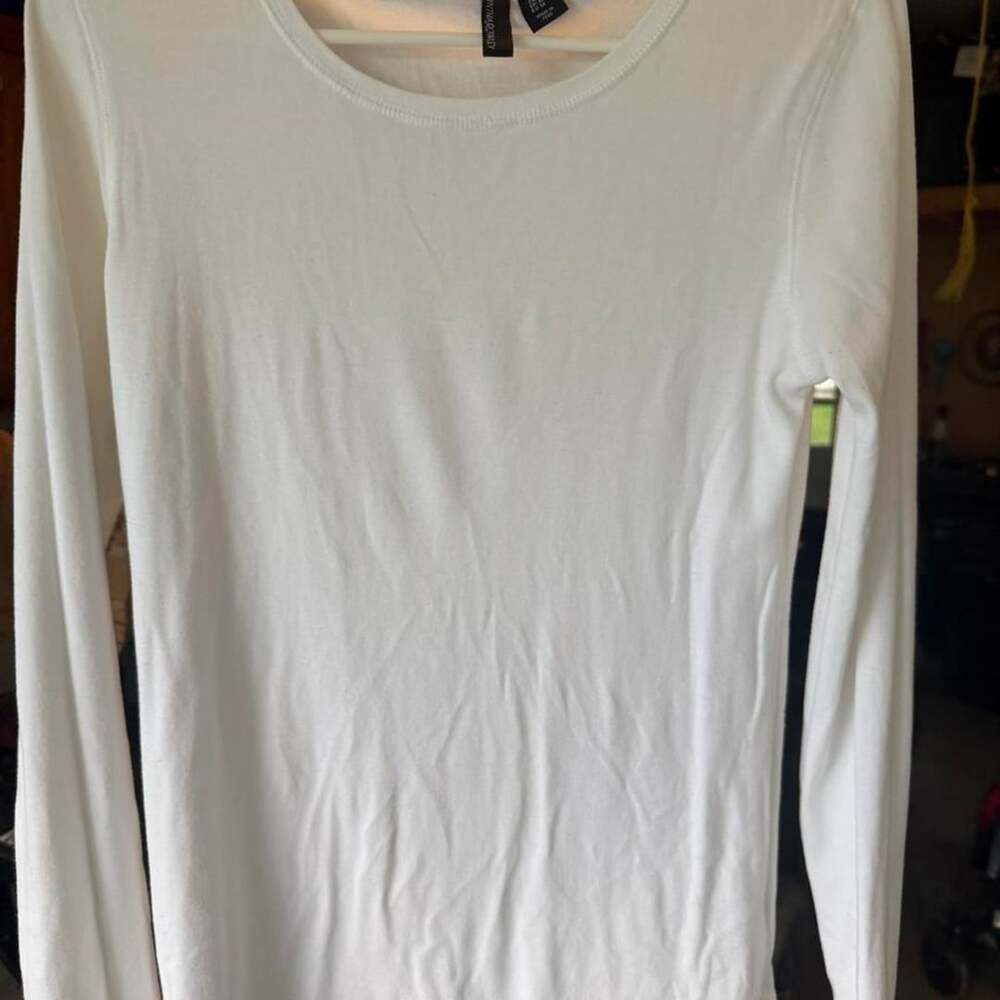 Cynthia Rowley Long Sleeve Shirt Size M White Basic Top